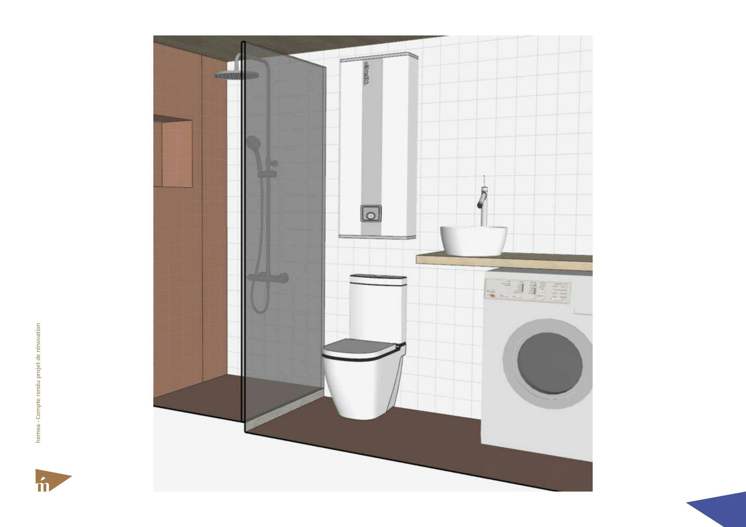 Plan 3D de la salle d'eau