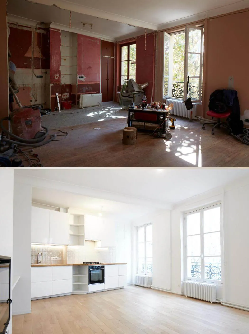 Photos de suivi de chantier avant / après