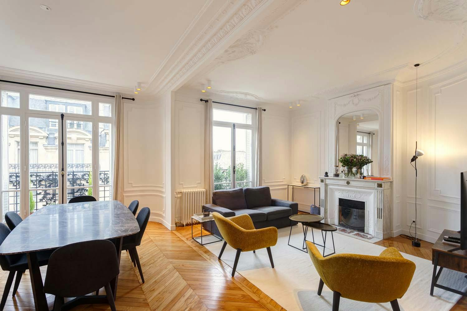 Rénovation appartement 89 m² Paris 15 - séjour et salle à manger