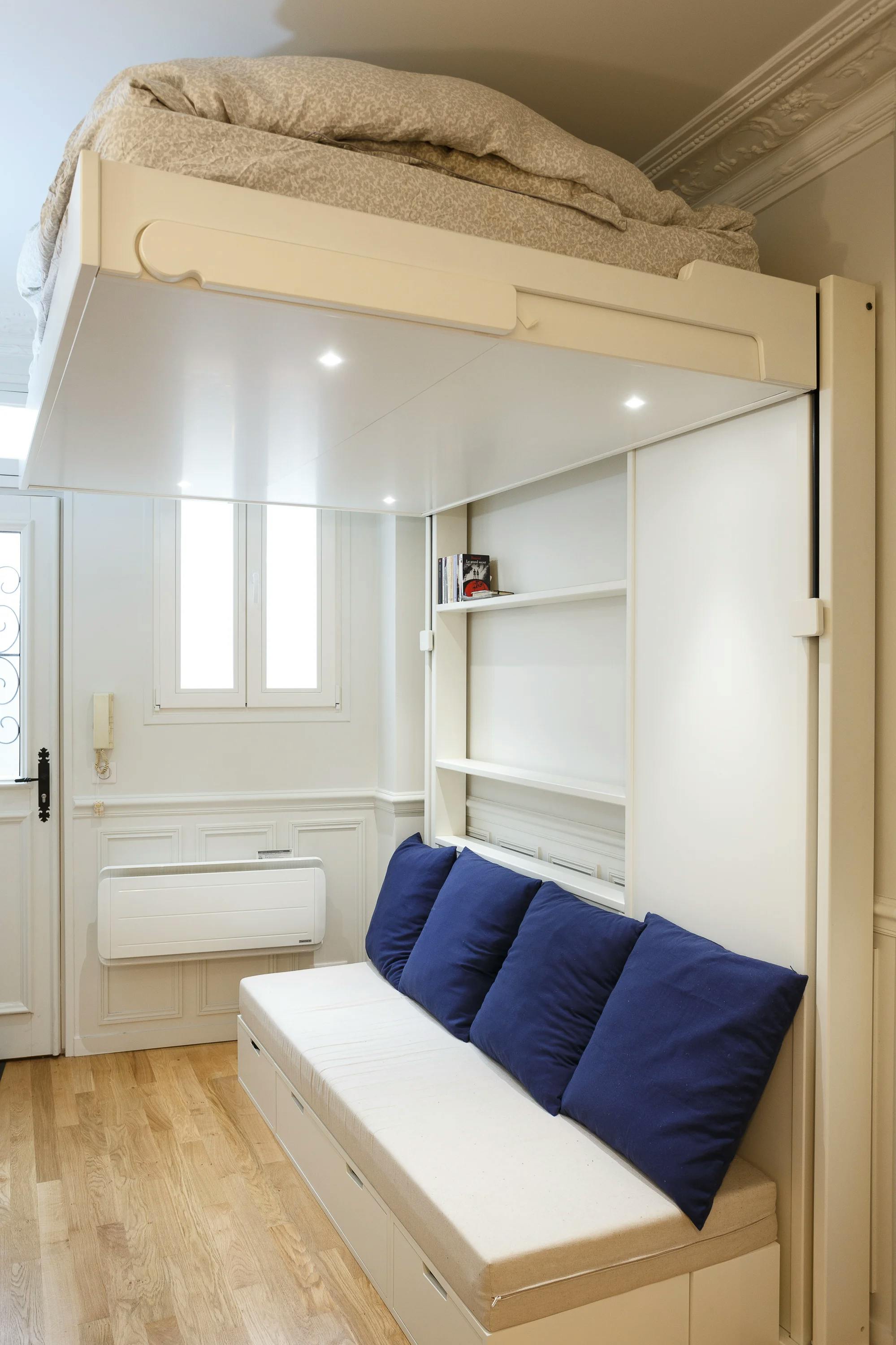 studio rénové lumineux lit