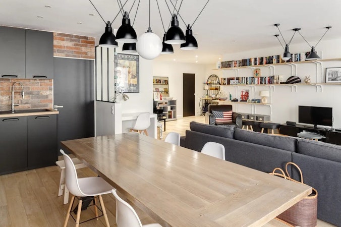 Salle à manger et séjour - Rénovation appartement Paris 16