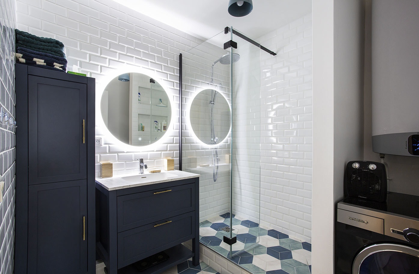 Rénovation d'un appartement Alfortville - Salle de bain avec espace buanderie