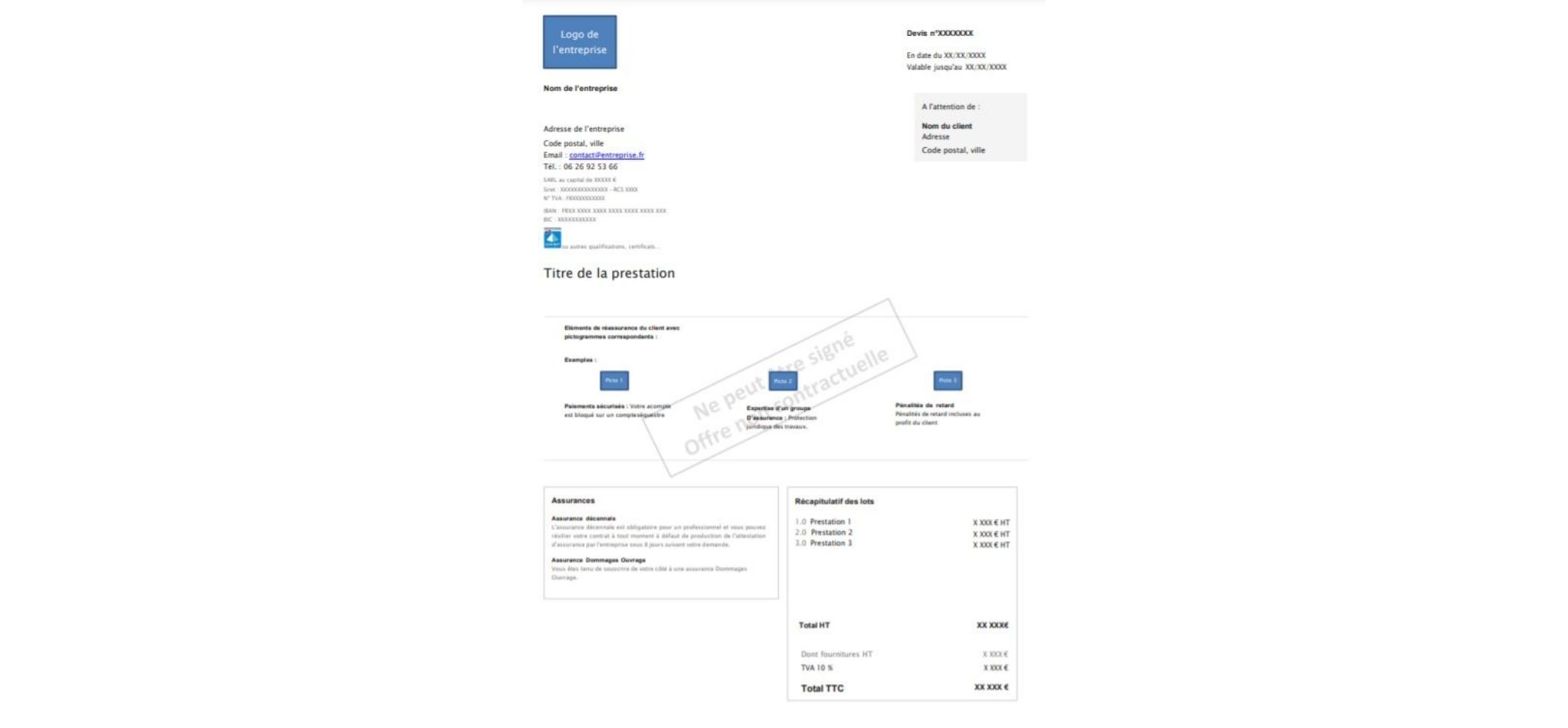 Modèles de devis gratuits pour artisans du bâtiment et travaux