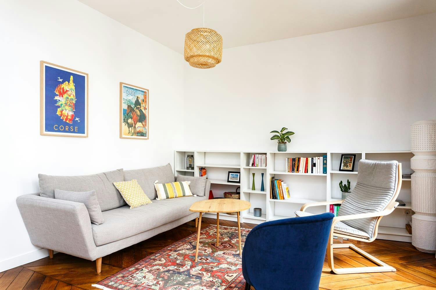 Rénovation séjour avec bibliothèque