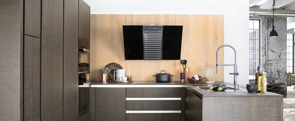 cuisine darty plaqué chêne aspect brut tendance