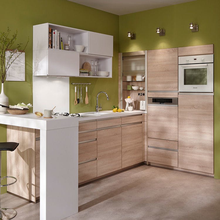 cuisine conforama blanche et bois
