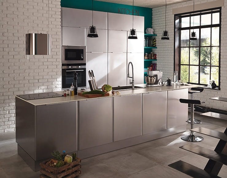 cuisine castorama design inox mat