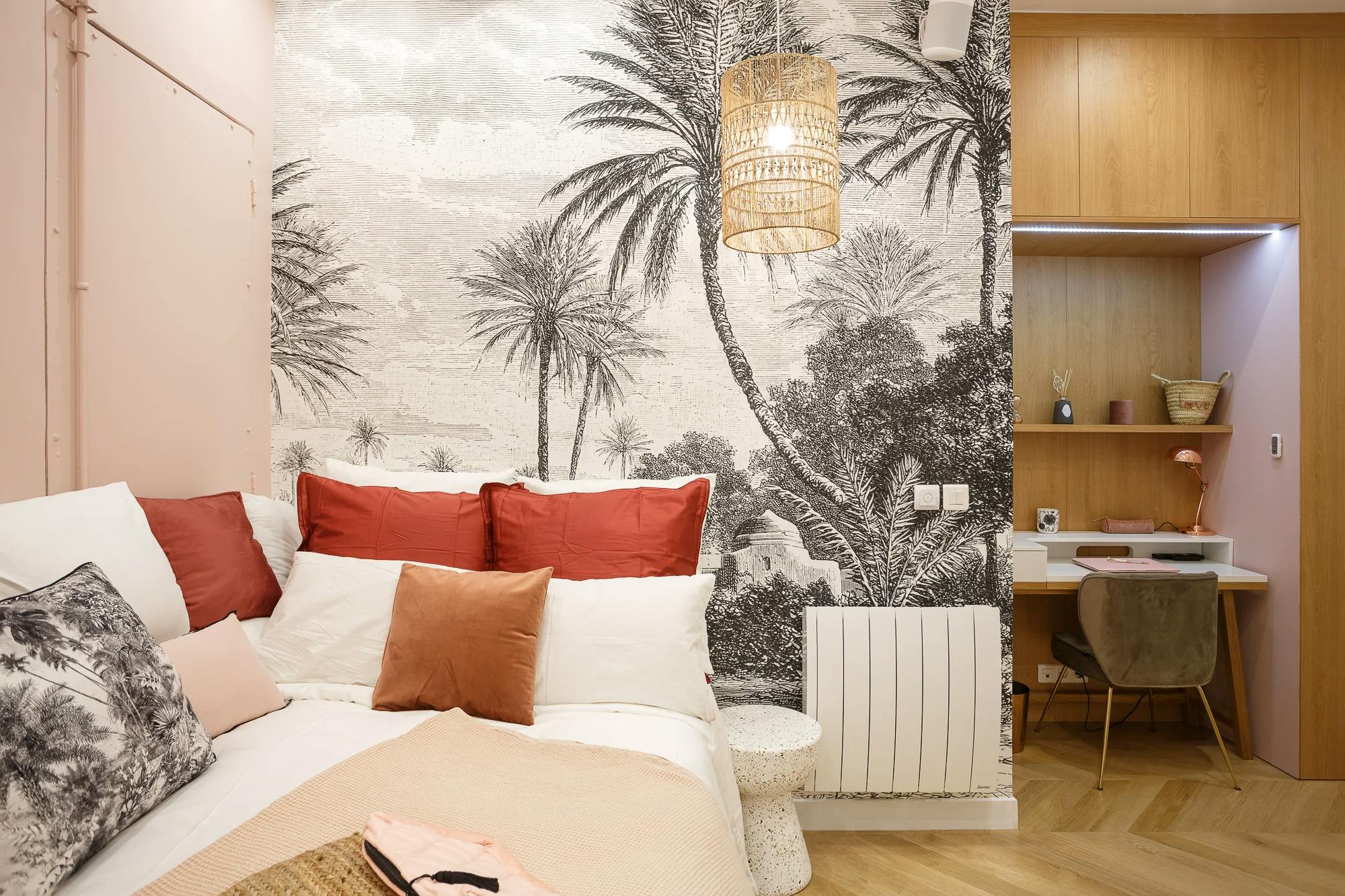 chambre rose rénovée 1