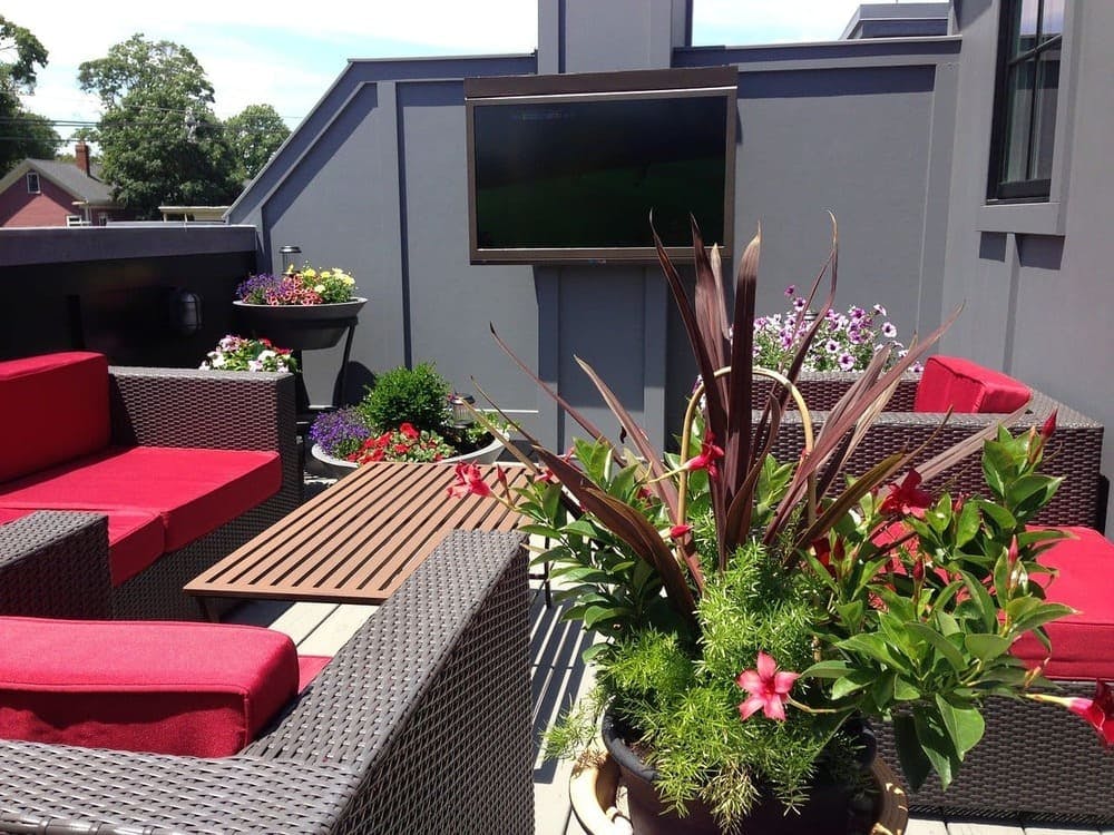 balcon terrasse fleuri salon jardin