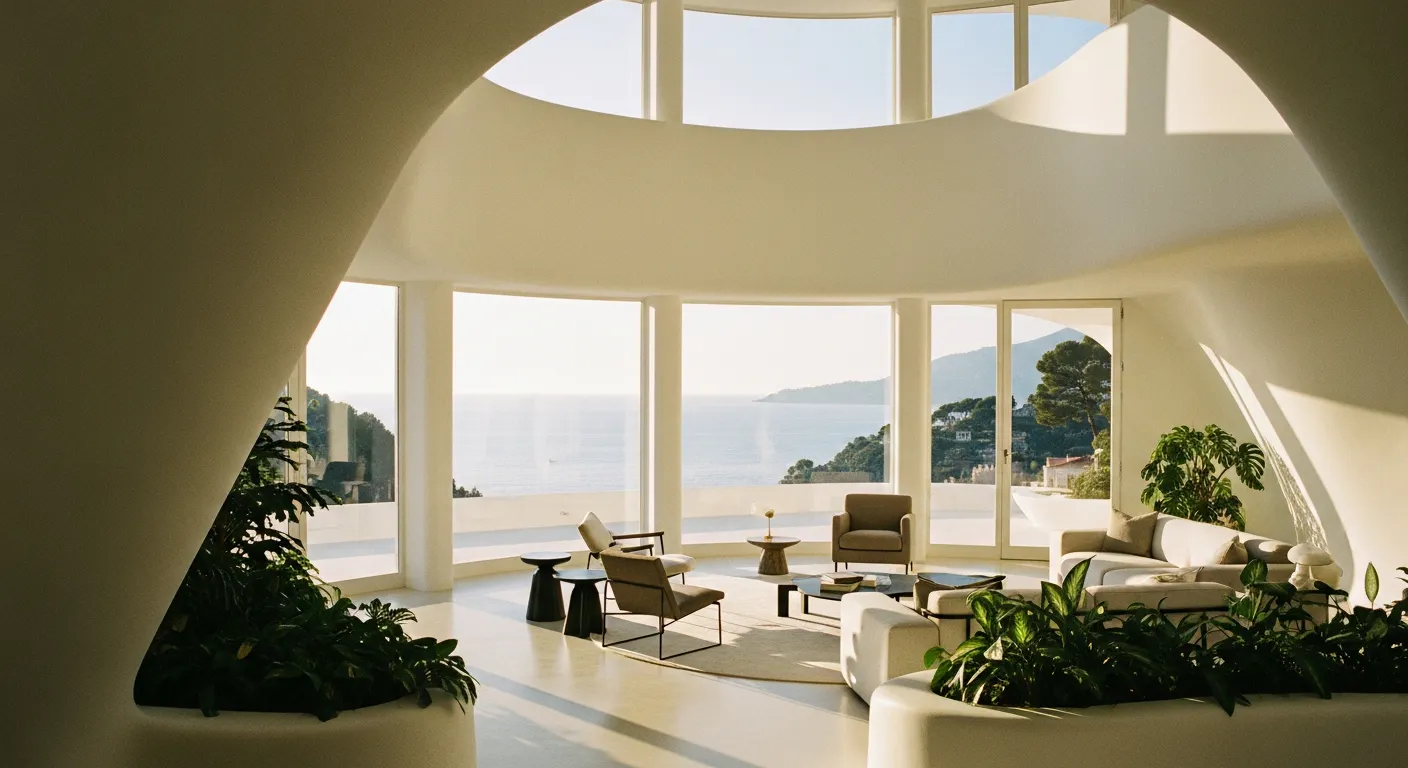 Villa aux lignes organiques et sculpturales sur la Côte d'Azur