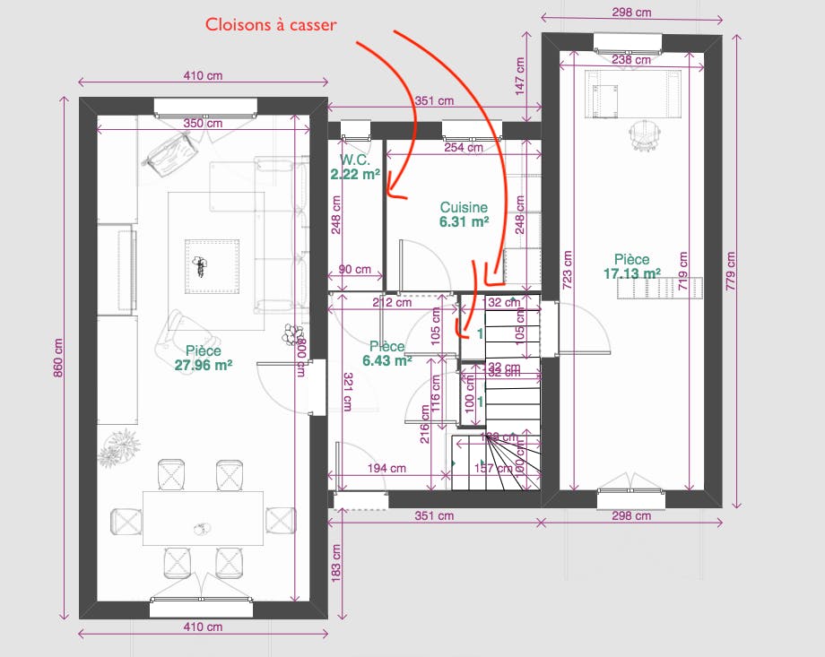Plan architecte d'intérieur 2D