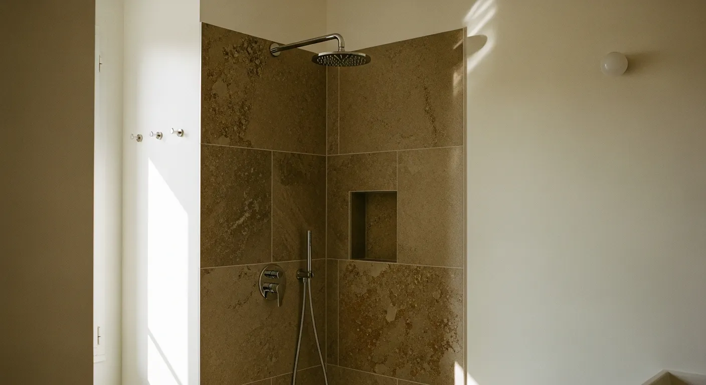 Salle de bains rénovée dans un appartement marseillais, douche à l'italienne