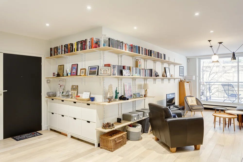 Rénovation appartement Paris 16 - rangements et étagères