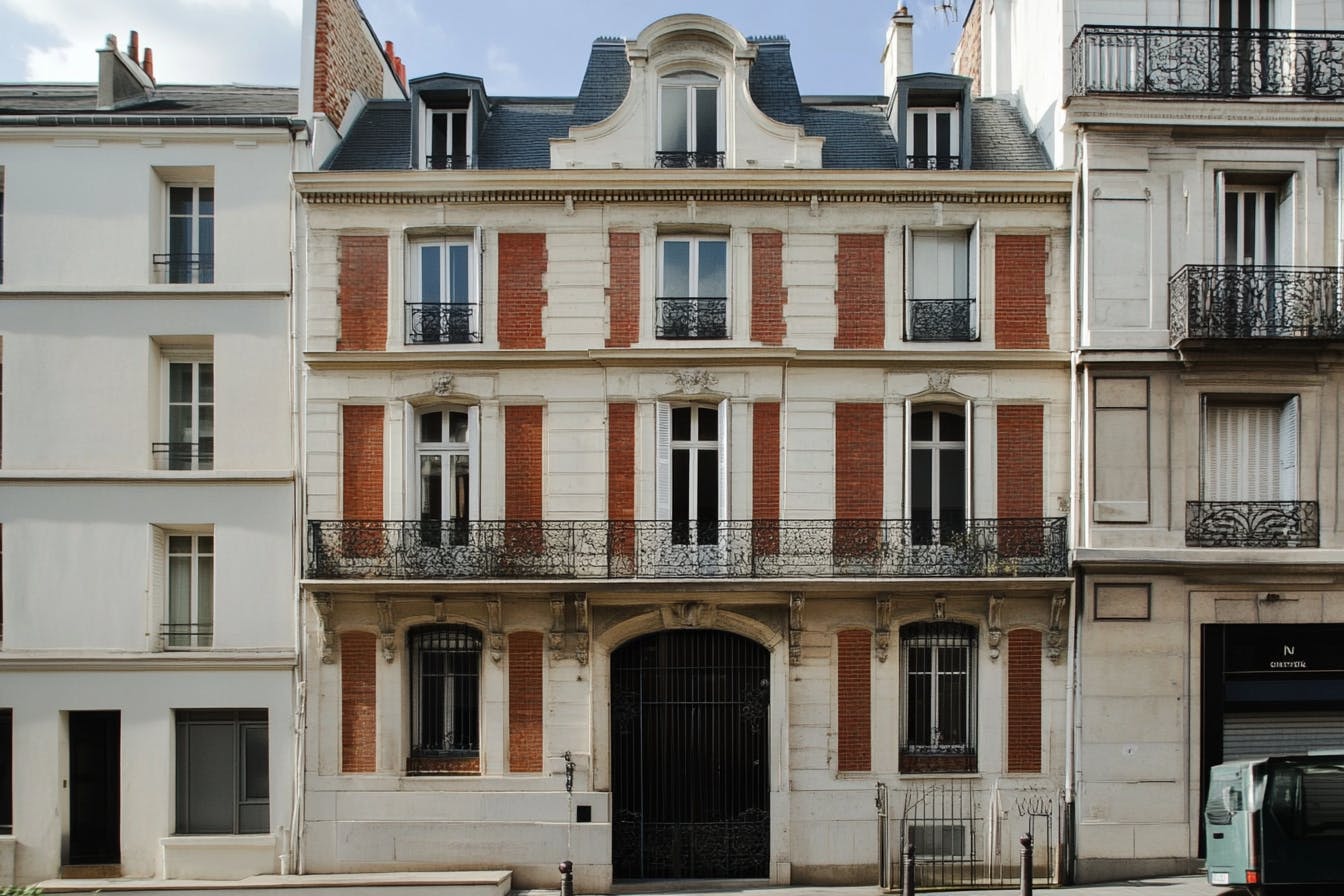 Vue extérieure d'un immeuble de rapport.