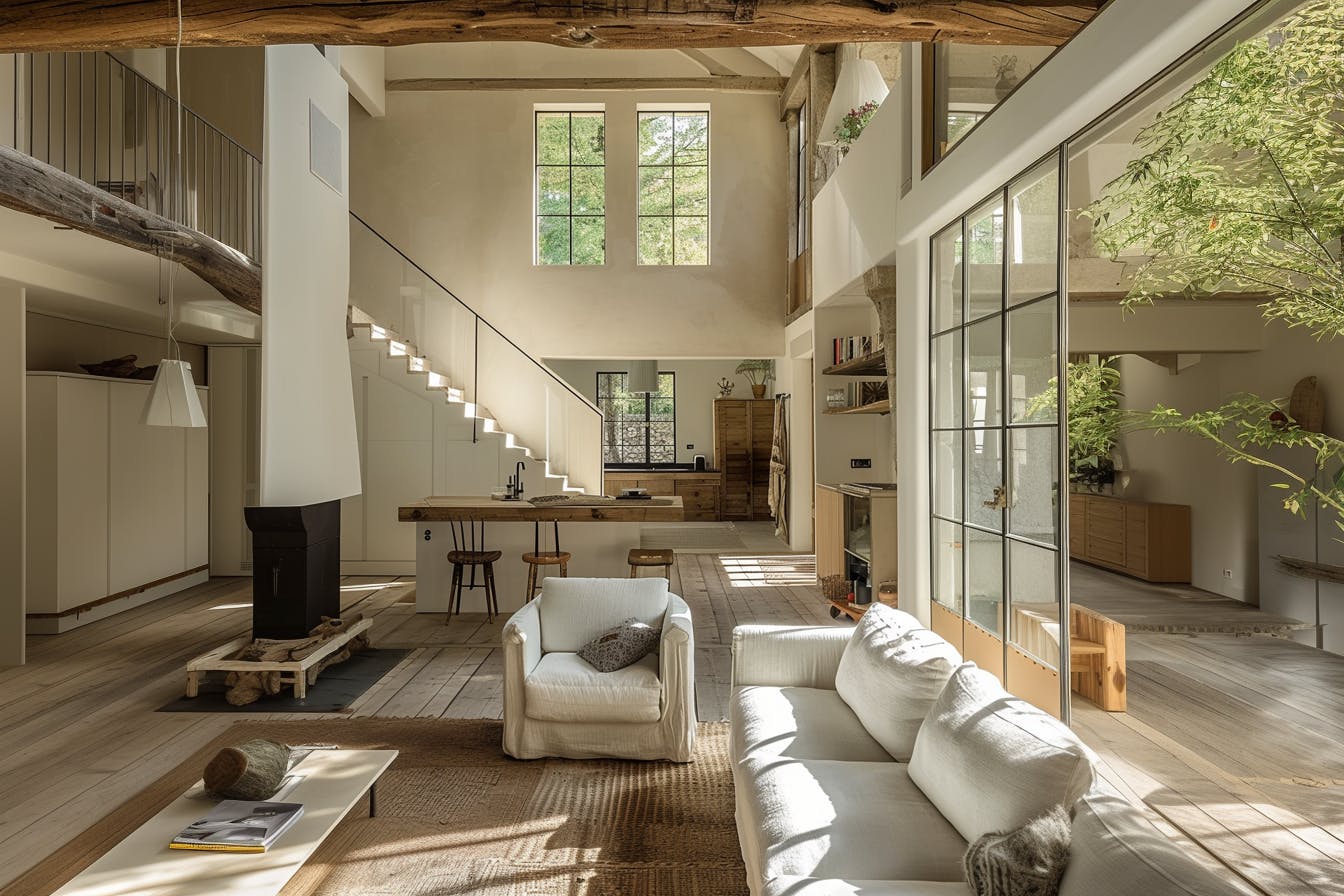 Intérieur rénové d'une maison à Annecy