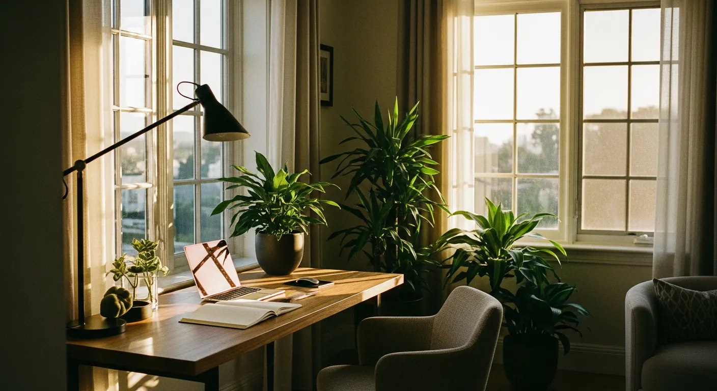 Bureau lumineux pour calculer la rentabilité d'un investissement locatif