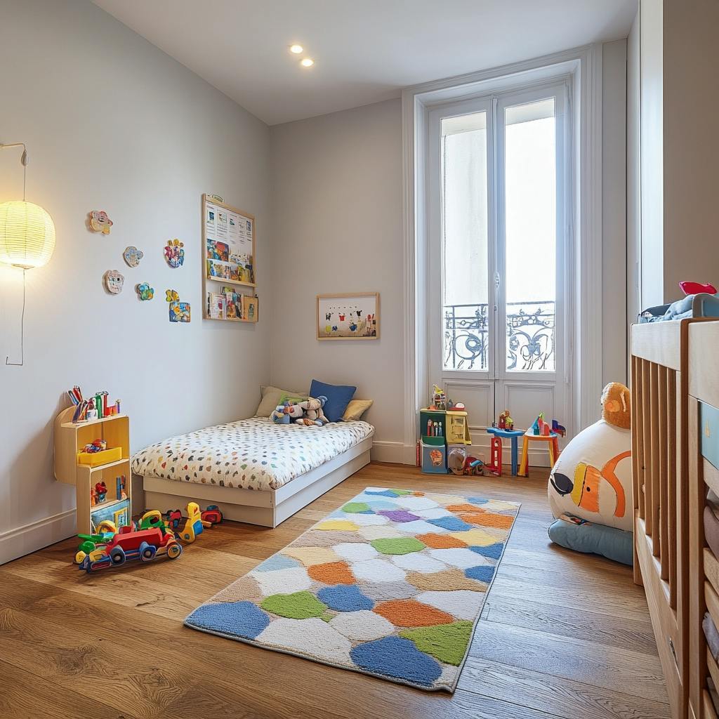 Chambre d'enfant avec parquet flottant