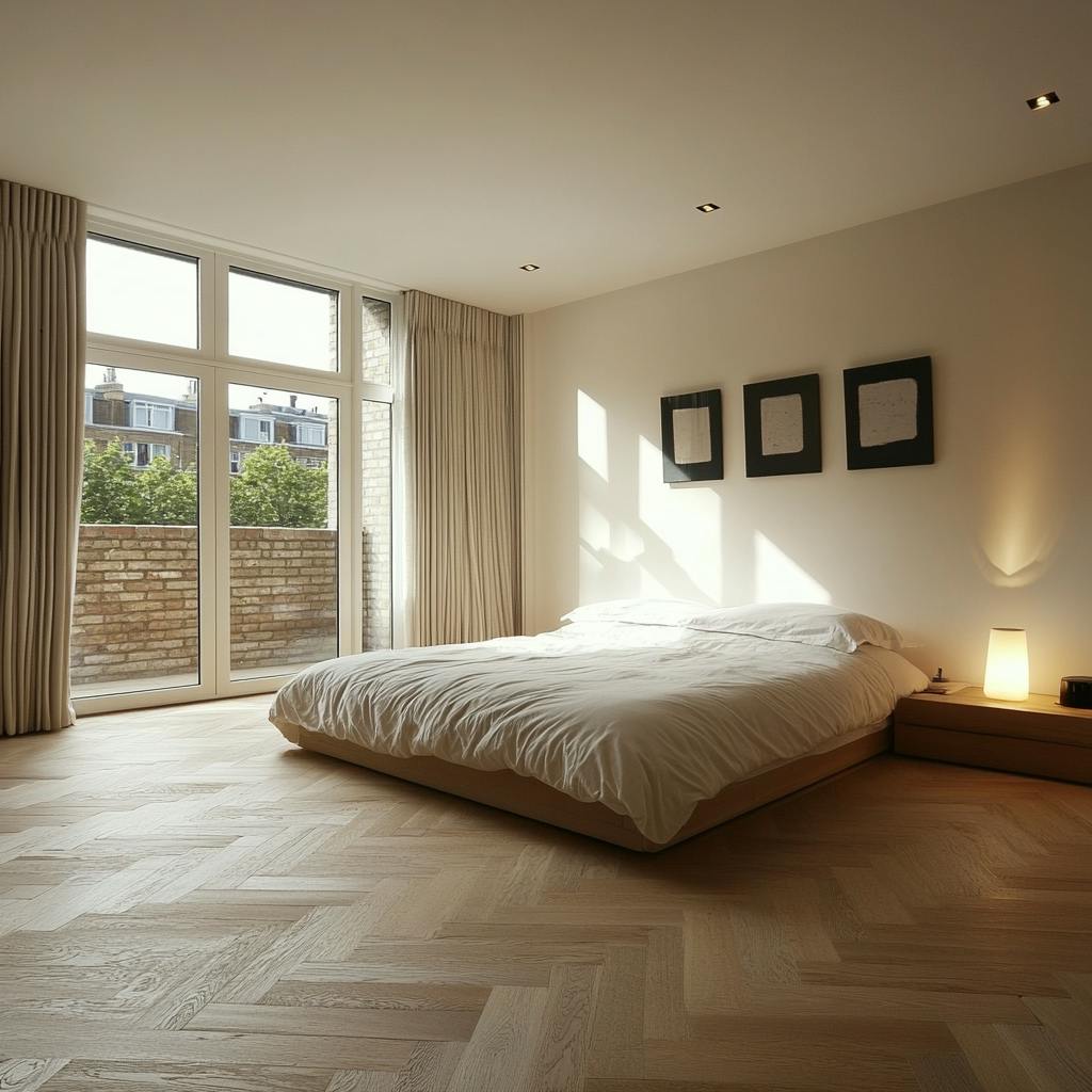 Chambre parentale avec parquet flottant