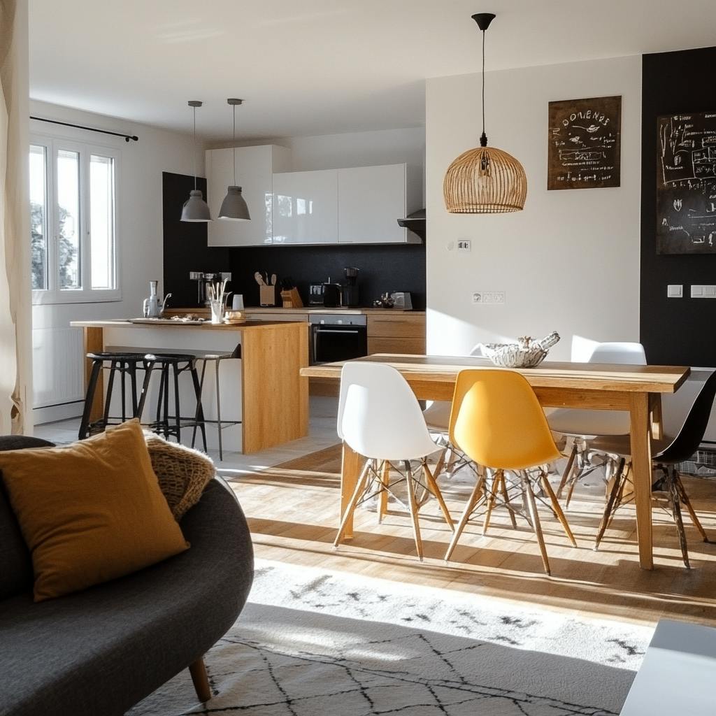 Salle à manger d'un appartement à Caen