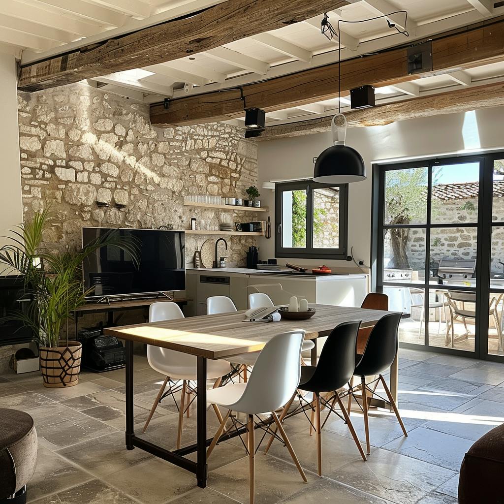 Maison à Nice avec pierres aux murs