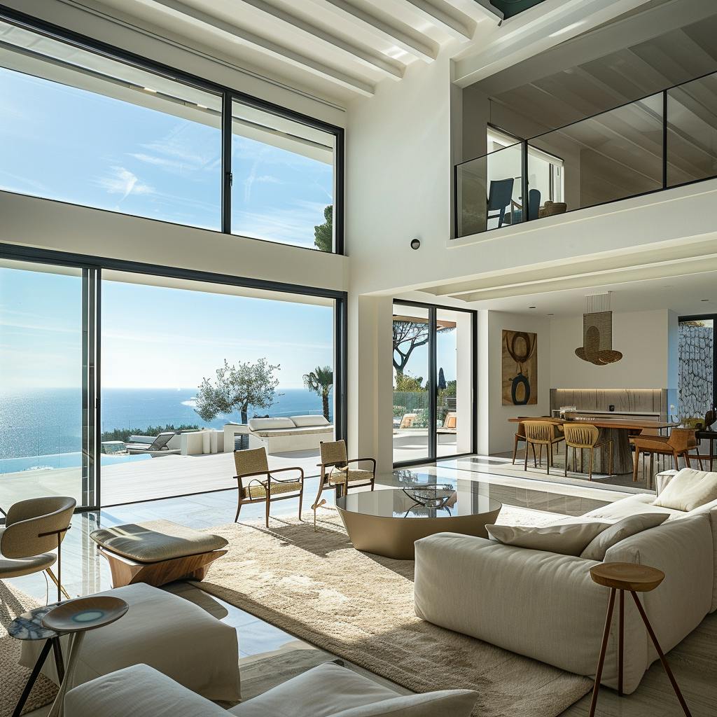 Intérieur Maison à Nice avec vue sur mer