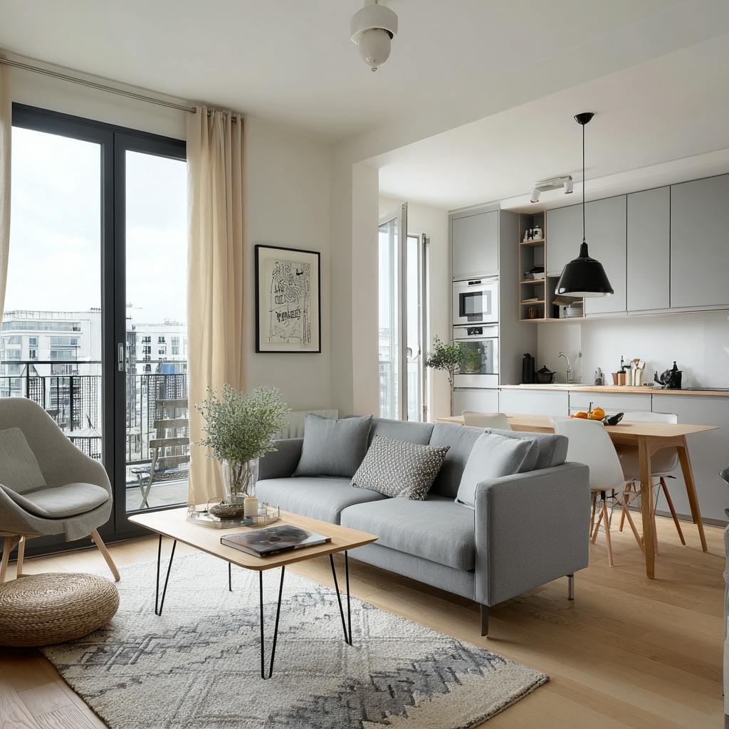 Séjour appartement saint ouen