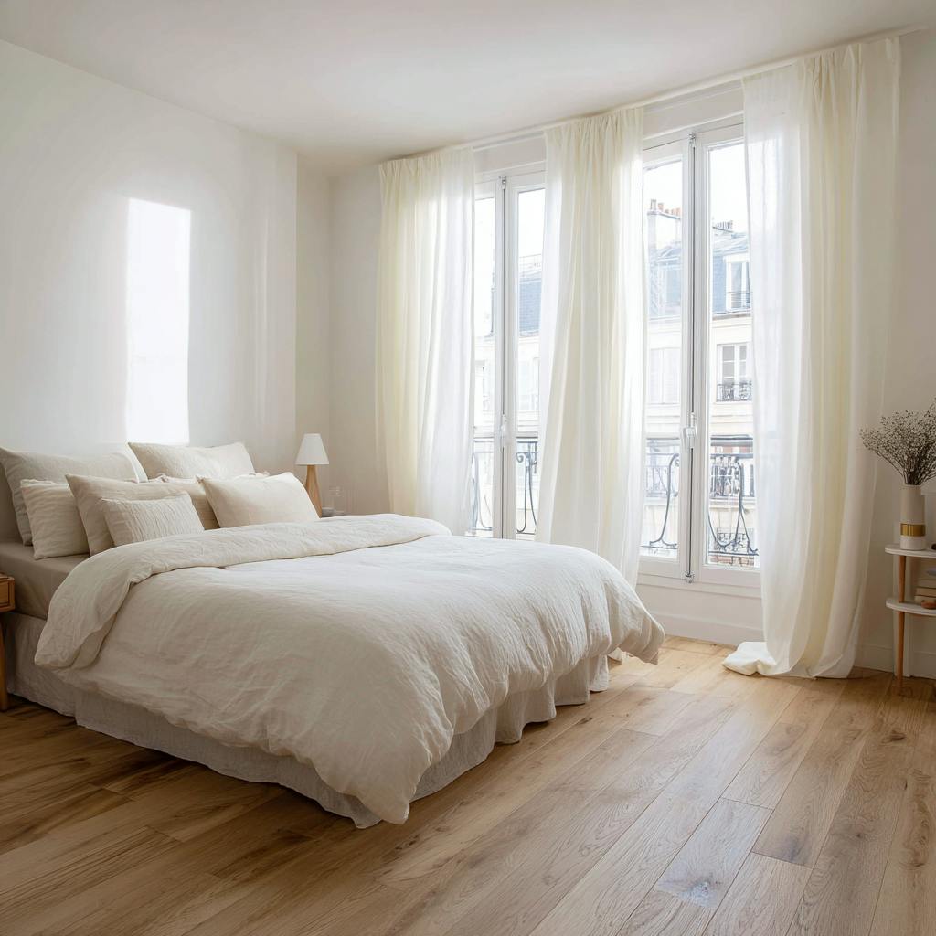 Chambre cosy avec parquet