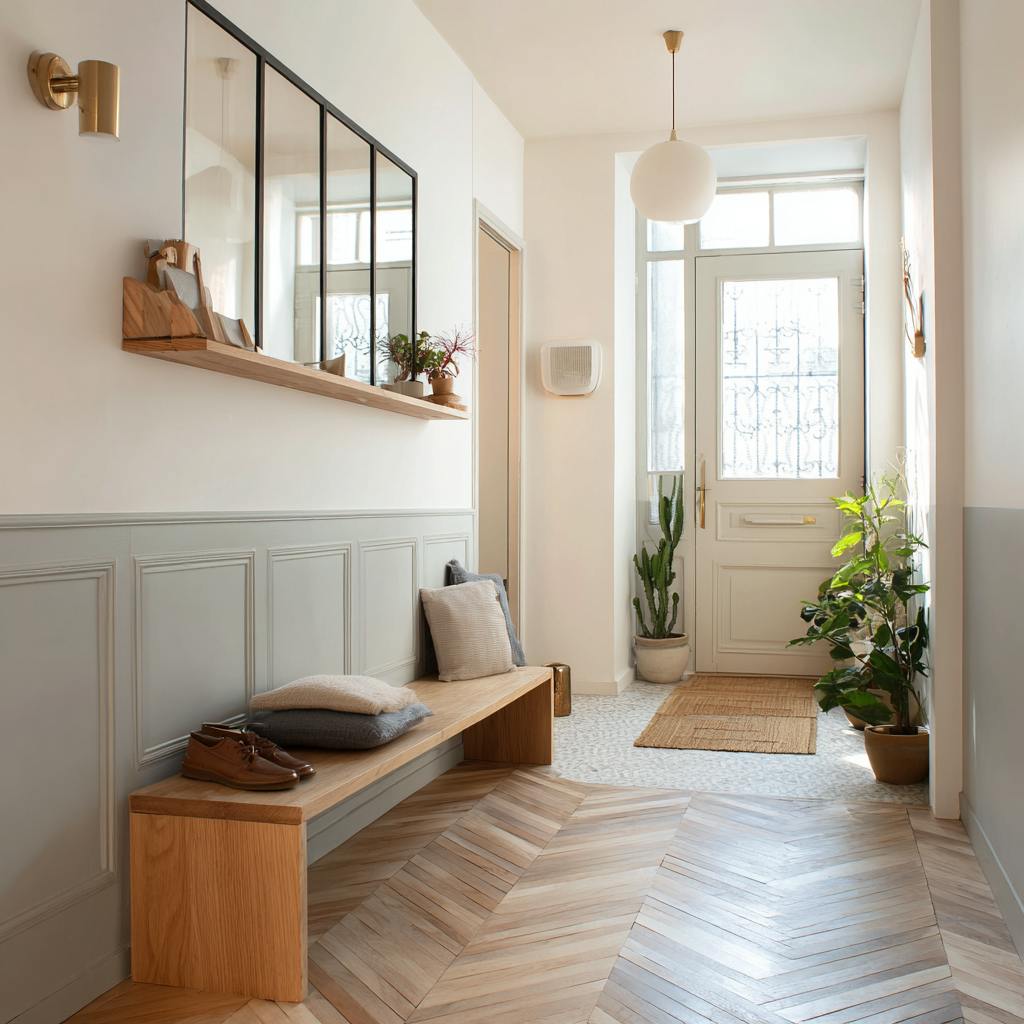 entrée avec parquet