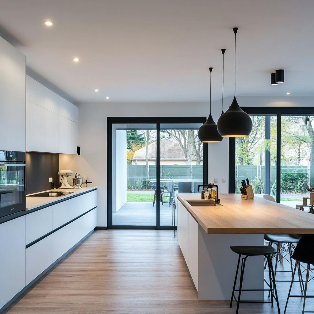 Cuisine moderne avec une verandas