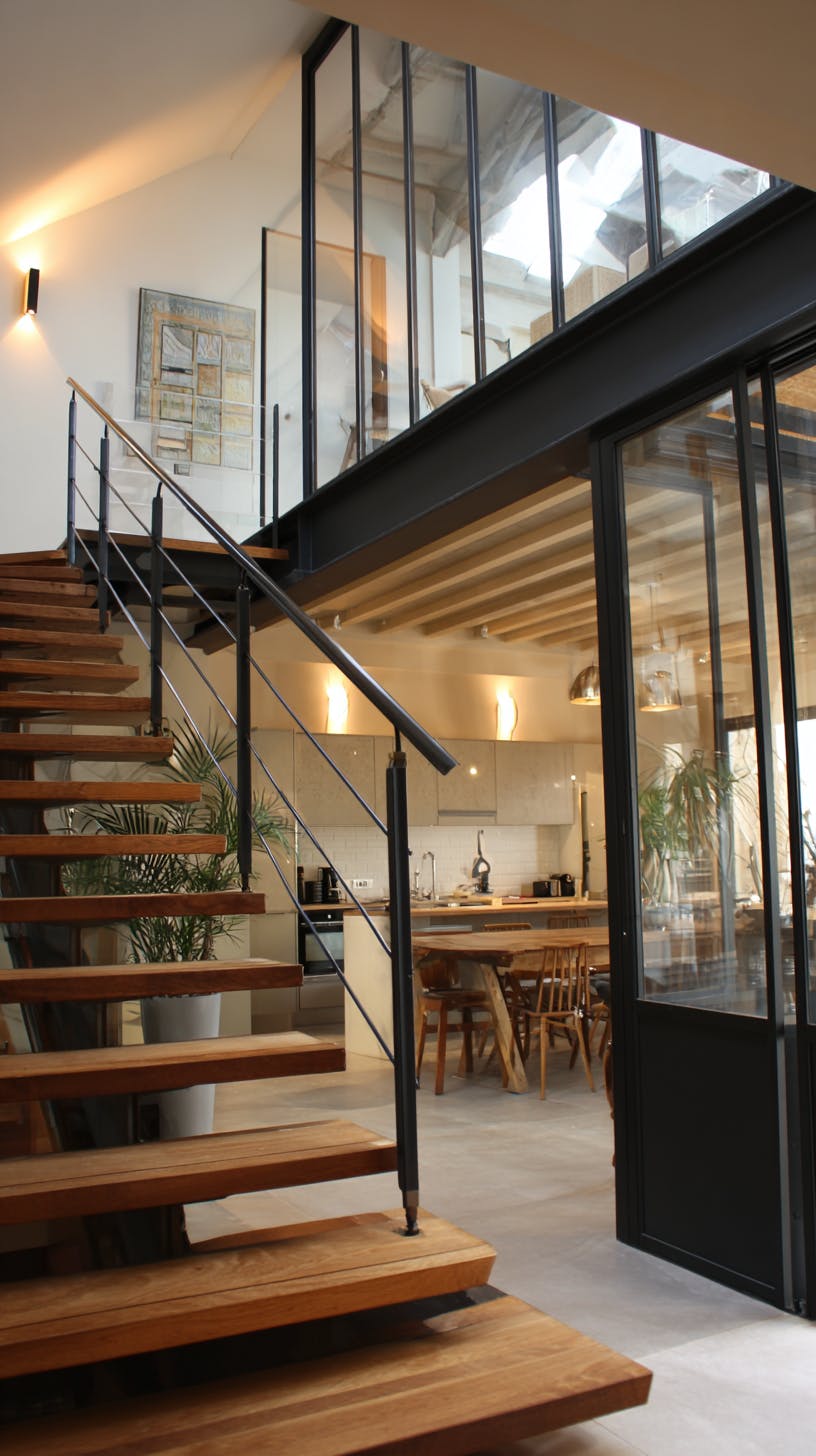escalier design en bois