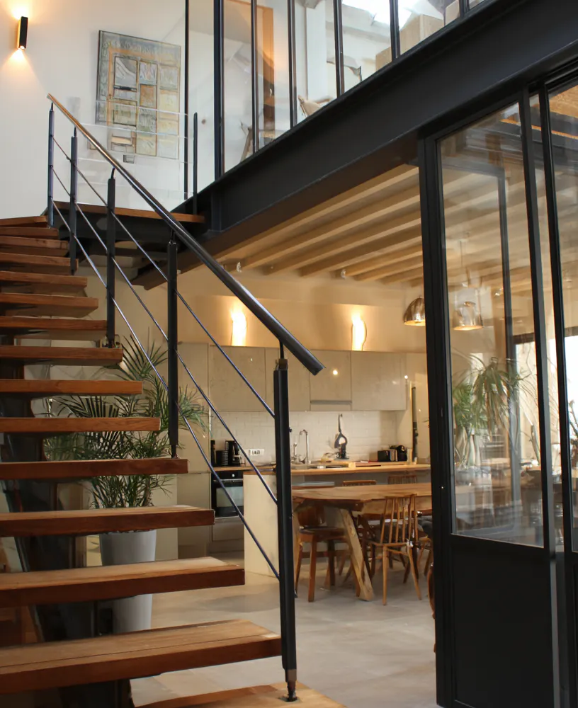 escalier design en bois