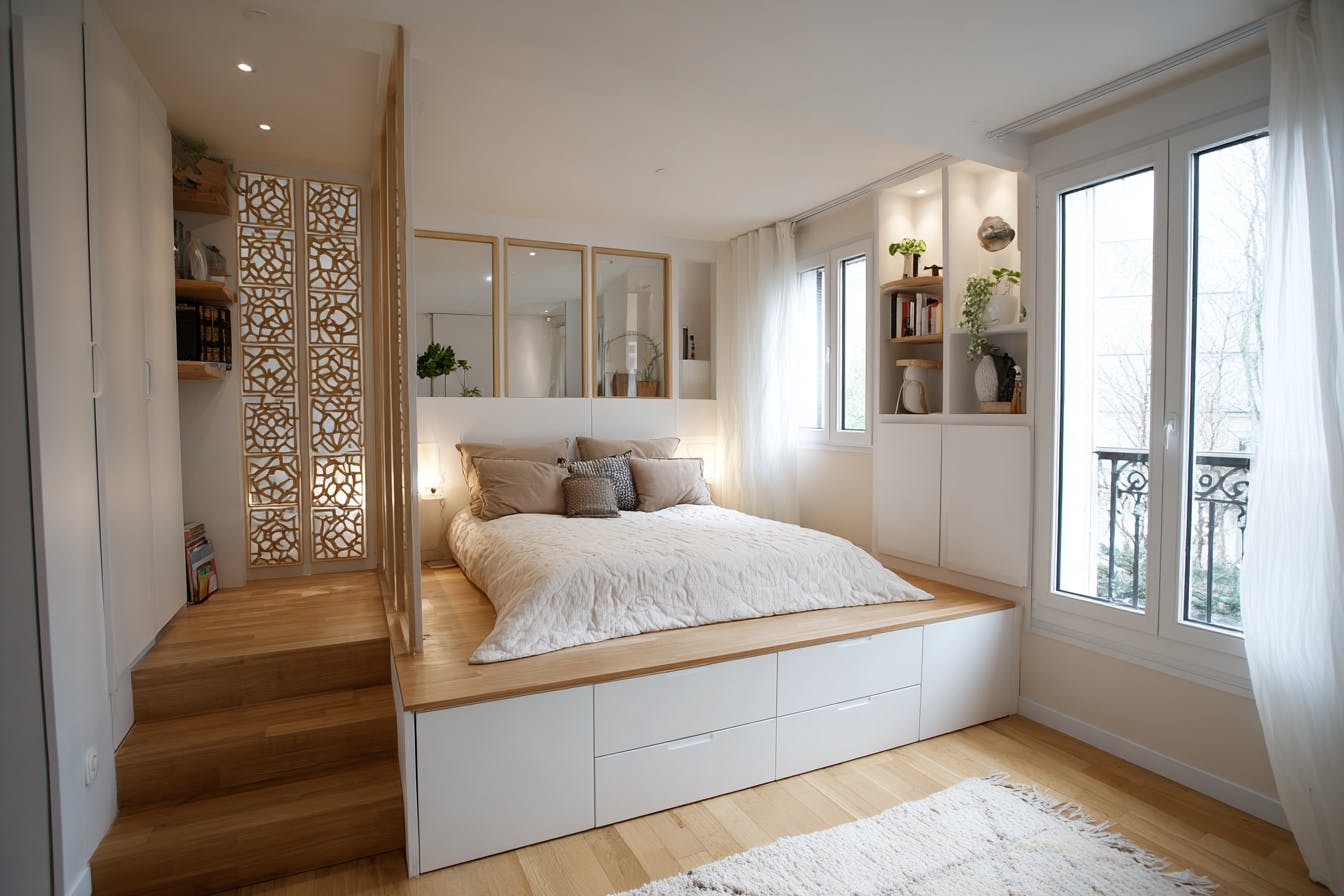Chambre avec optimisation des espaces