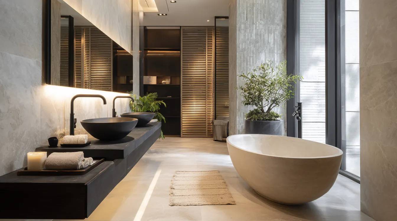 Salle de bain de luxe version zen
