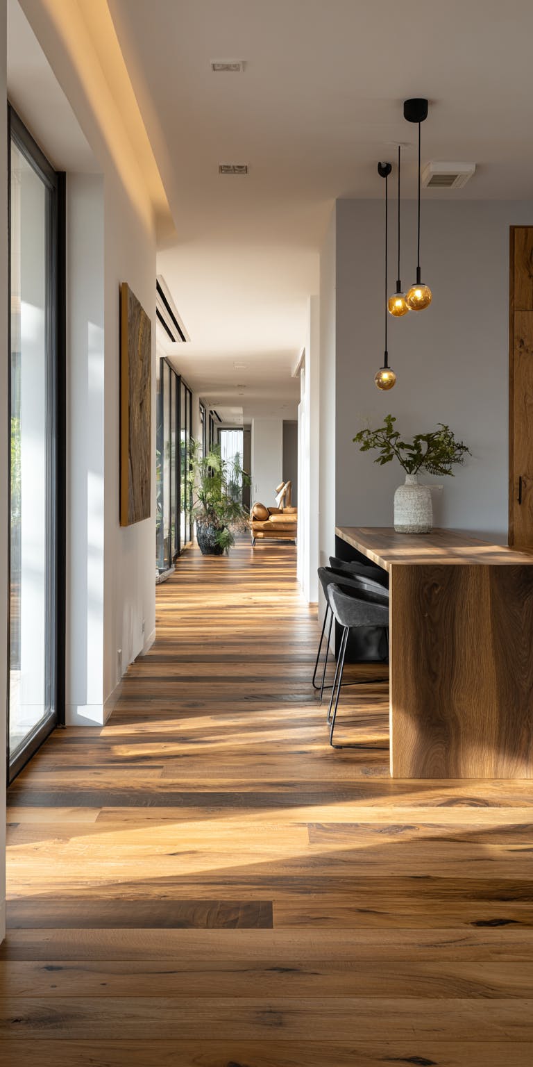 parquet stratifié dans une cuisine