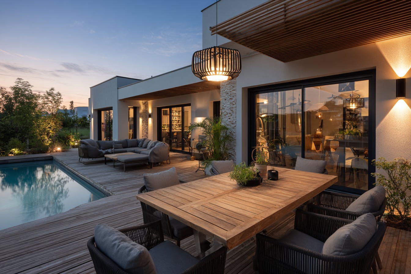 Terrasse avec piscine
