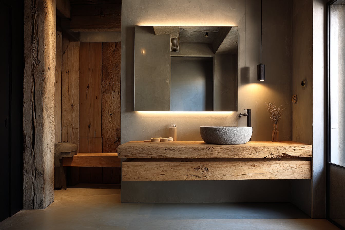 Salle de bain bois 
