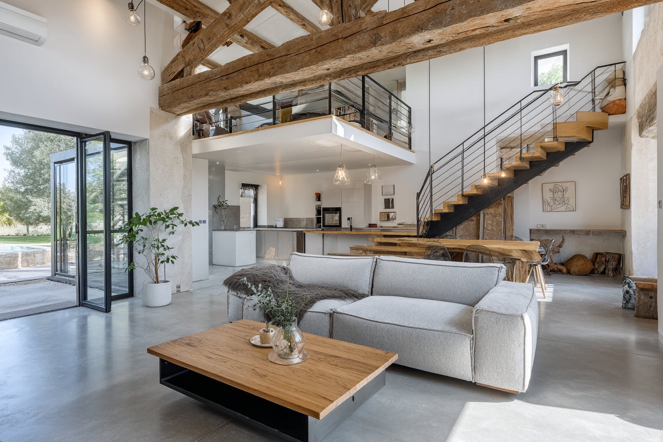 Intérieur grange moderne