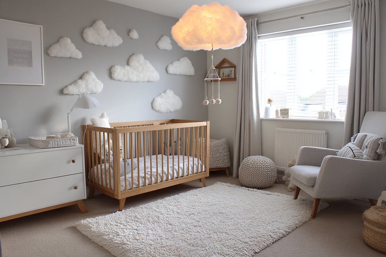 Chambre d'enfant tons gris