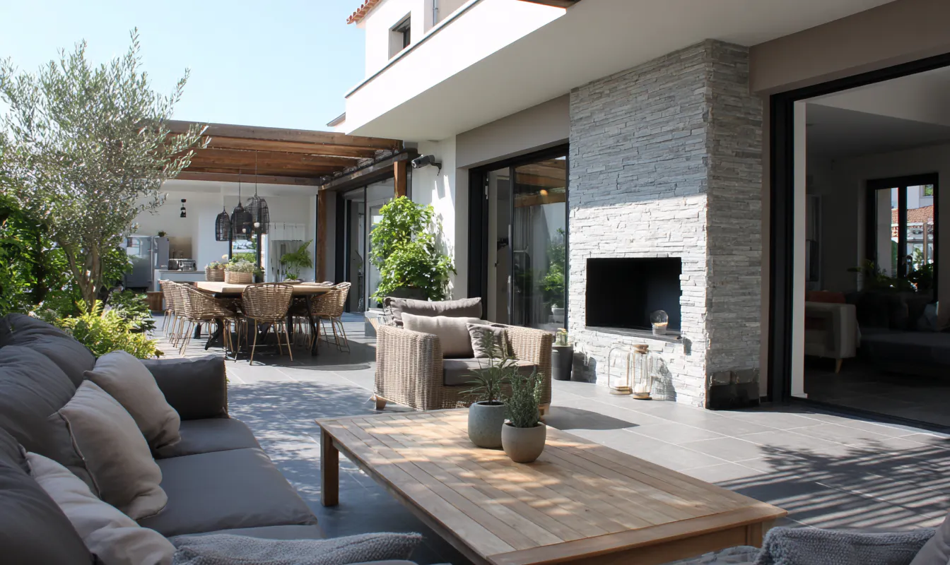 Extérieur carrelage terrasse moderne