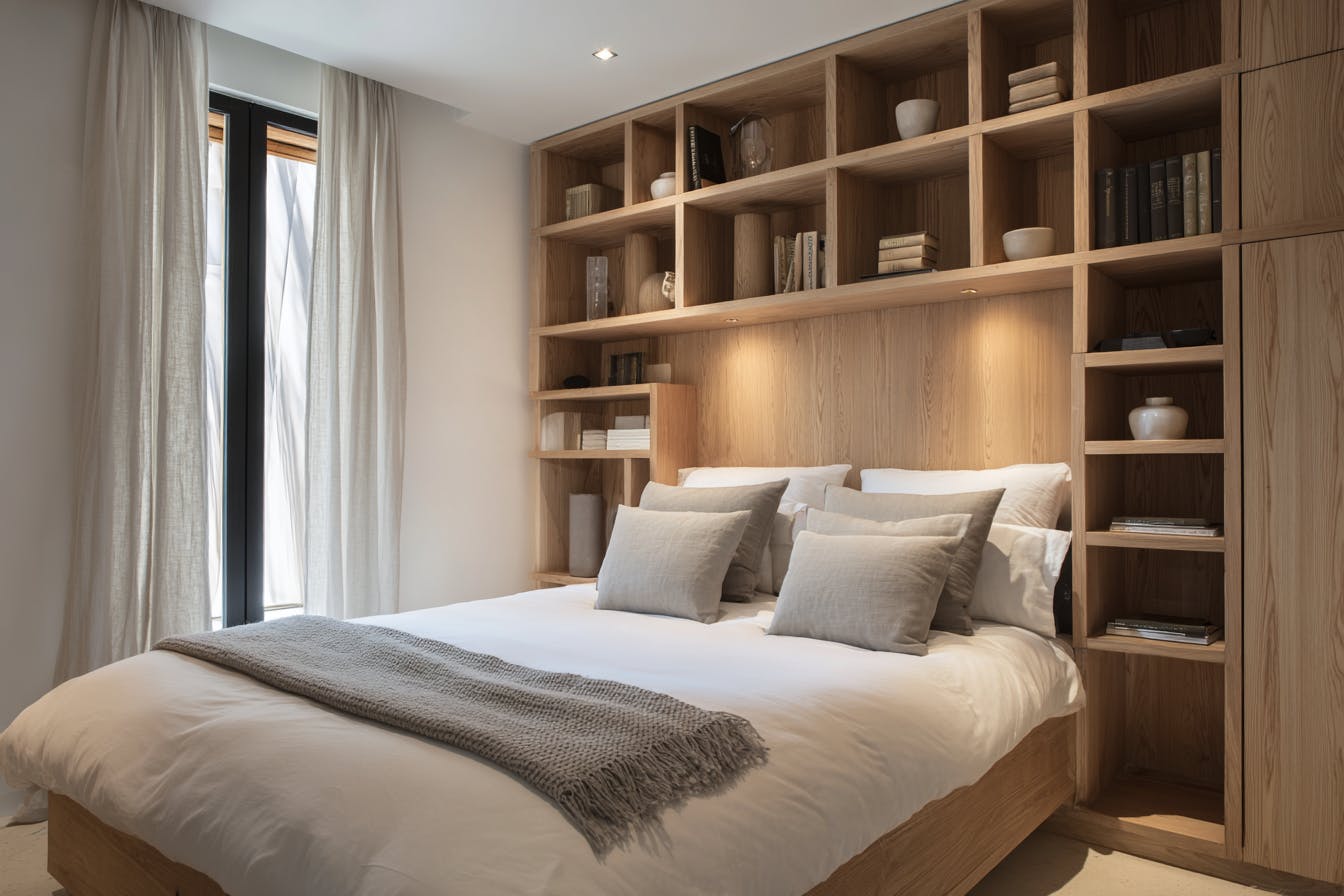 Intérieur chambre étagère sur mesure