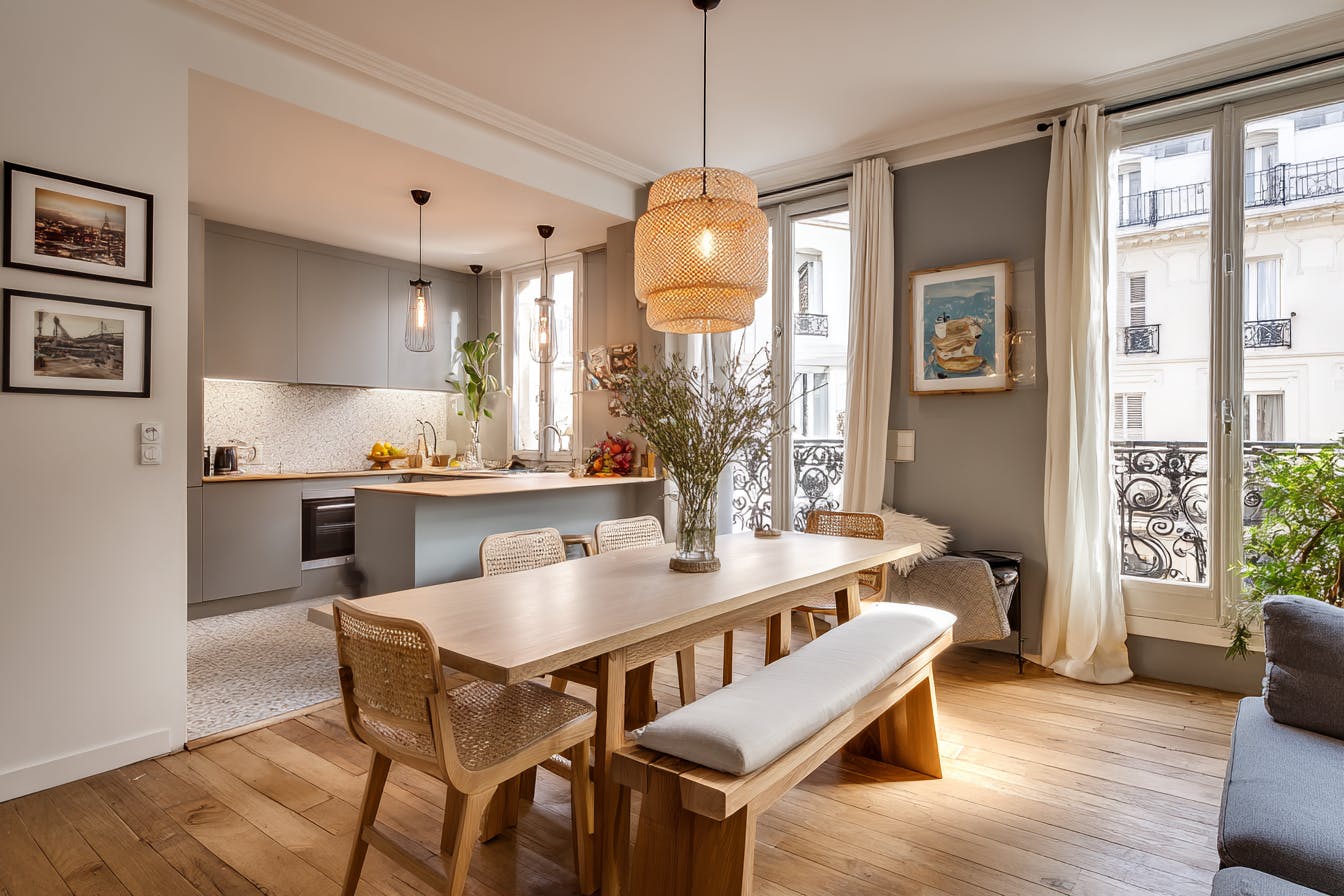 Intérieur moderne d'un appartement à Pantin