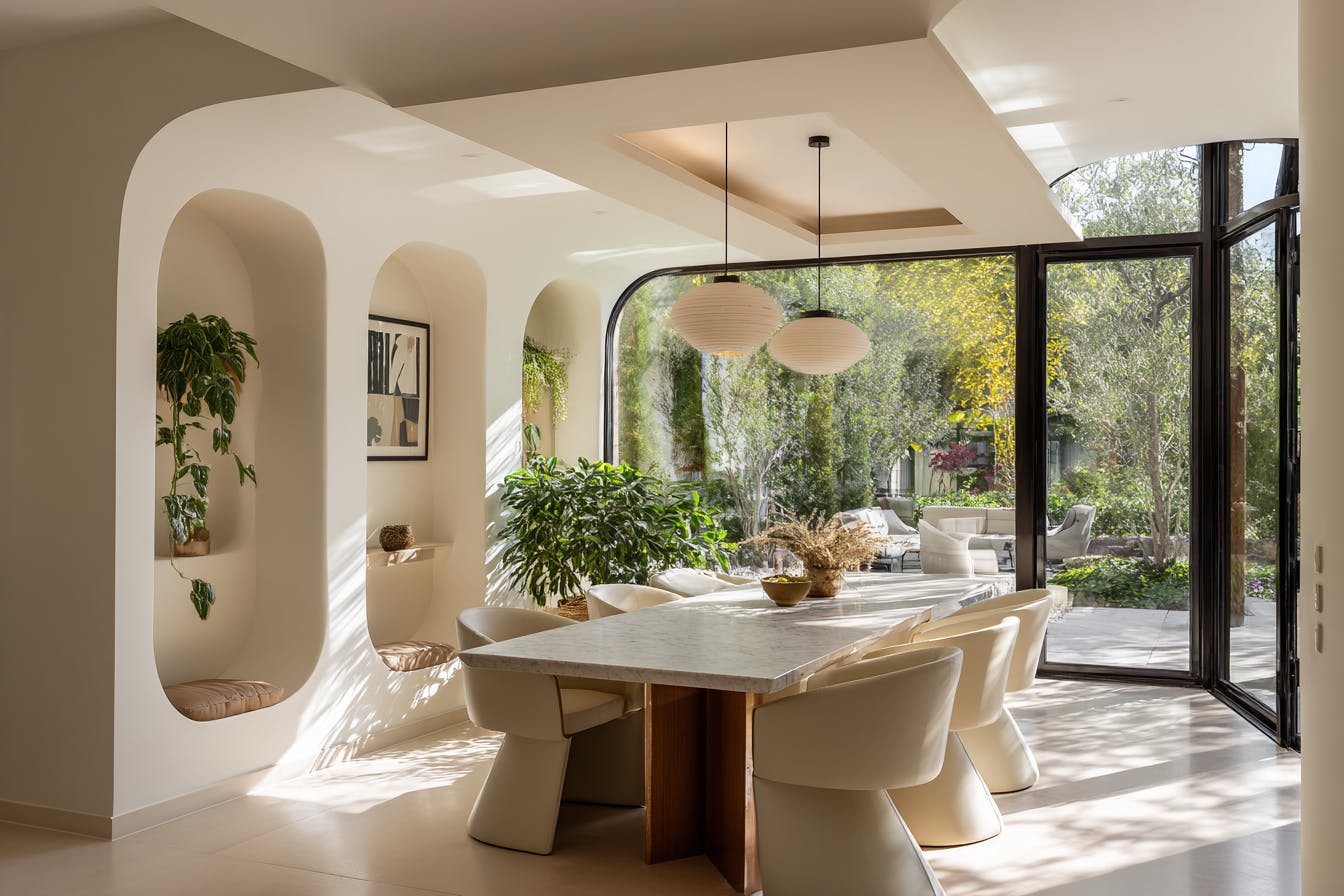 Salle à manger avec niches