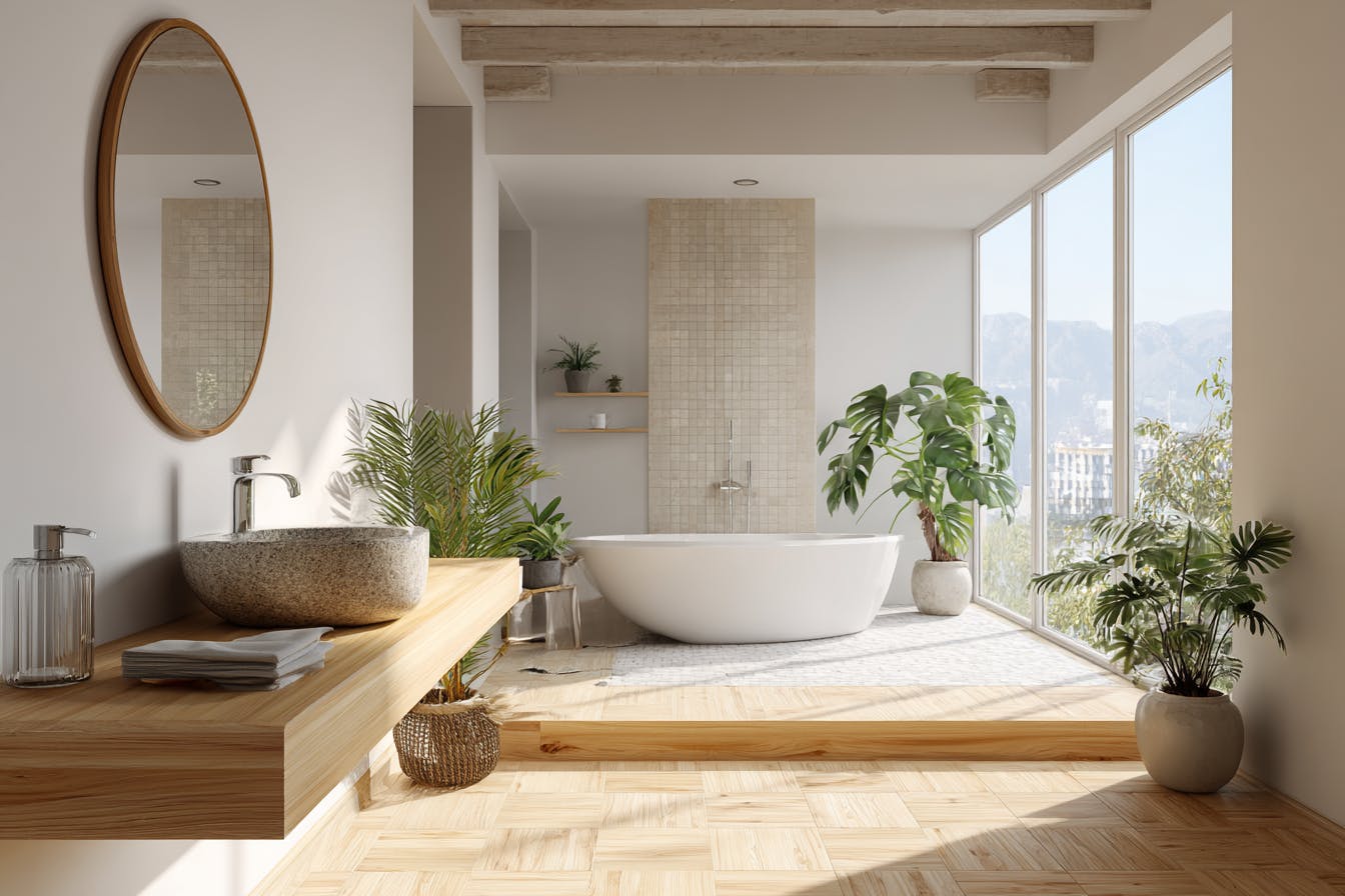 Salle de bain moderne et épurée