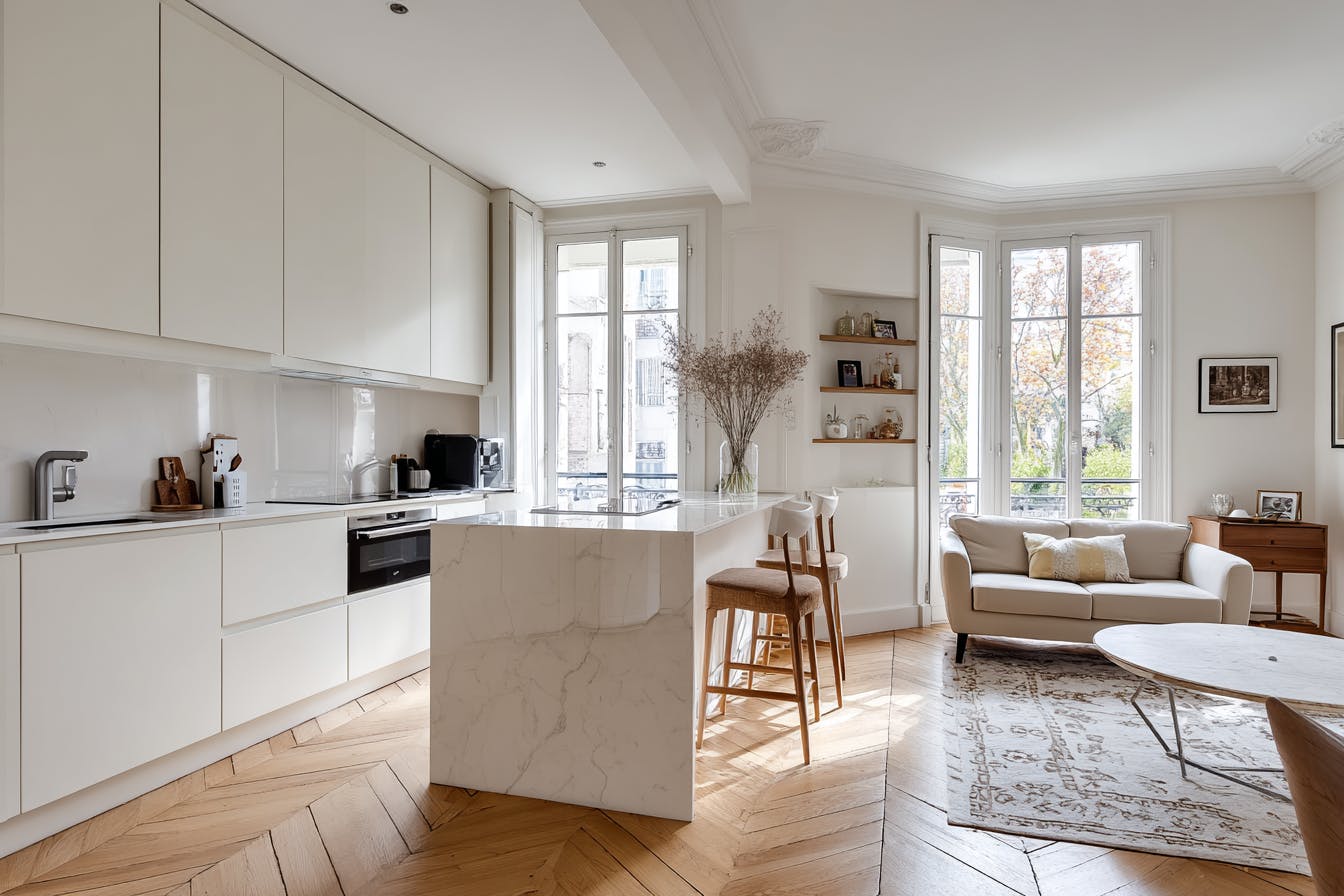 Appartement moderne avec meuble marbré Rueil Malmaison