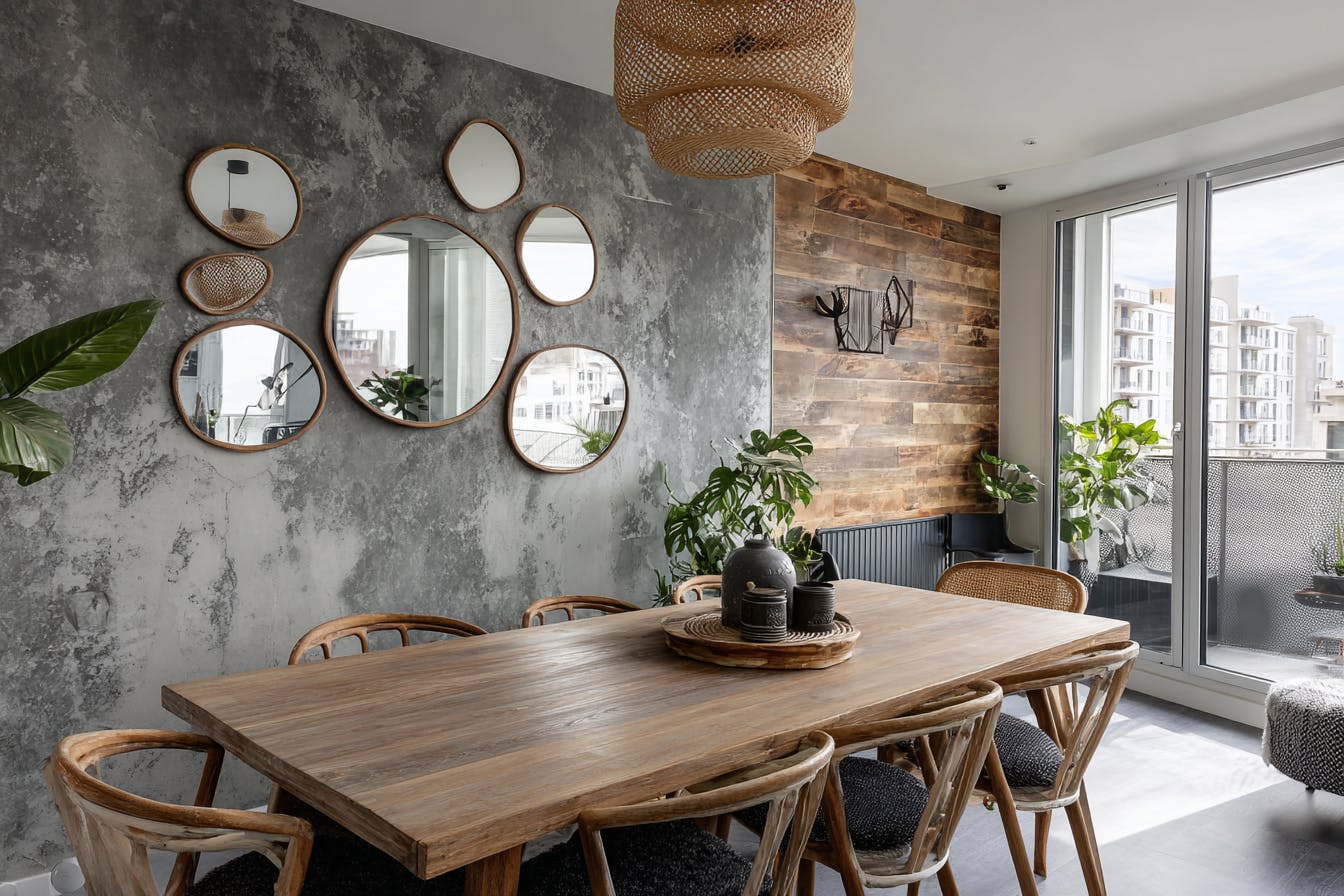 Décoration murale avec des miroirs