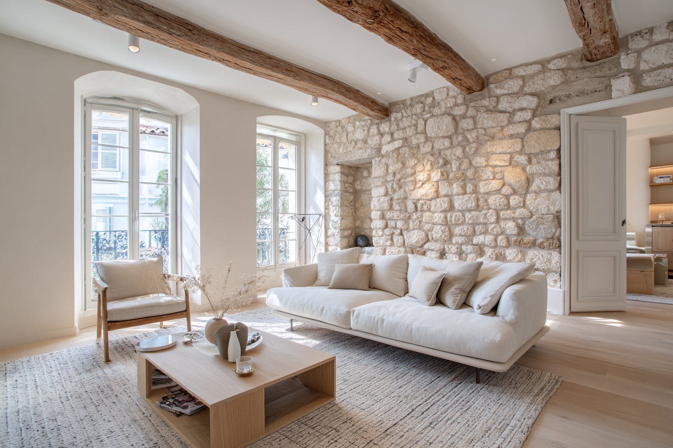 Appartement Antibes avec mur brique