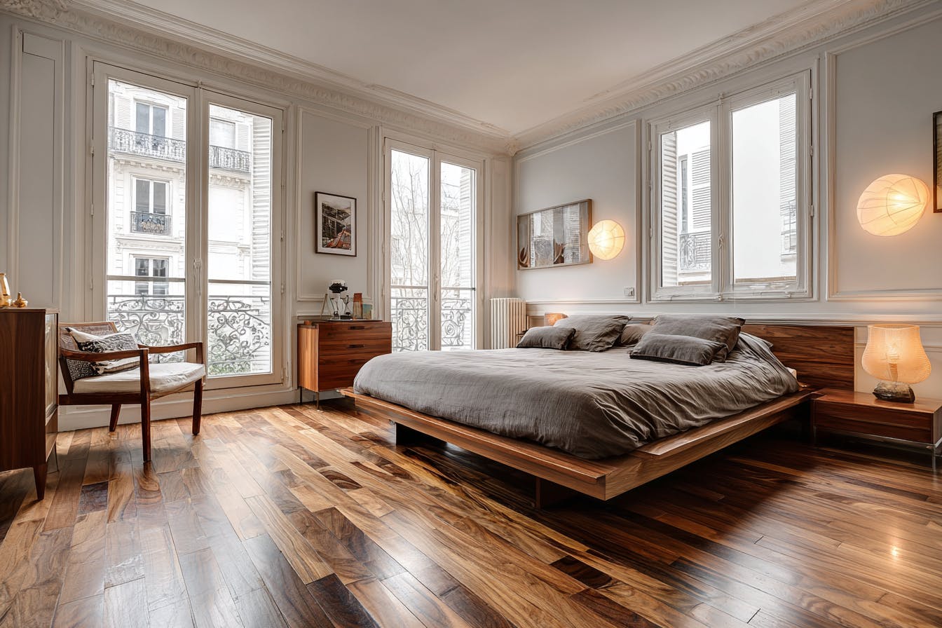 Parquet contre collé chambre à coucher