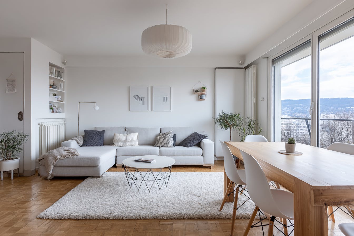Intérieur appartement vue montage Chambéry