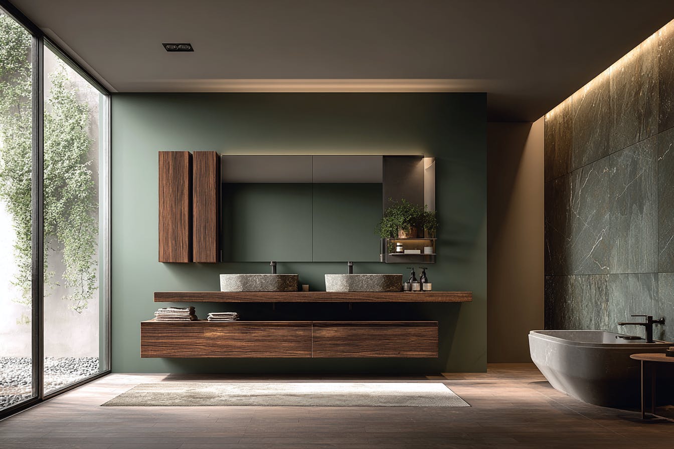 Salle de bain moderne et spacieuse