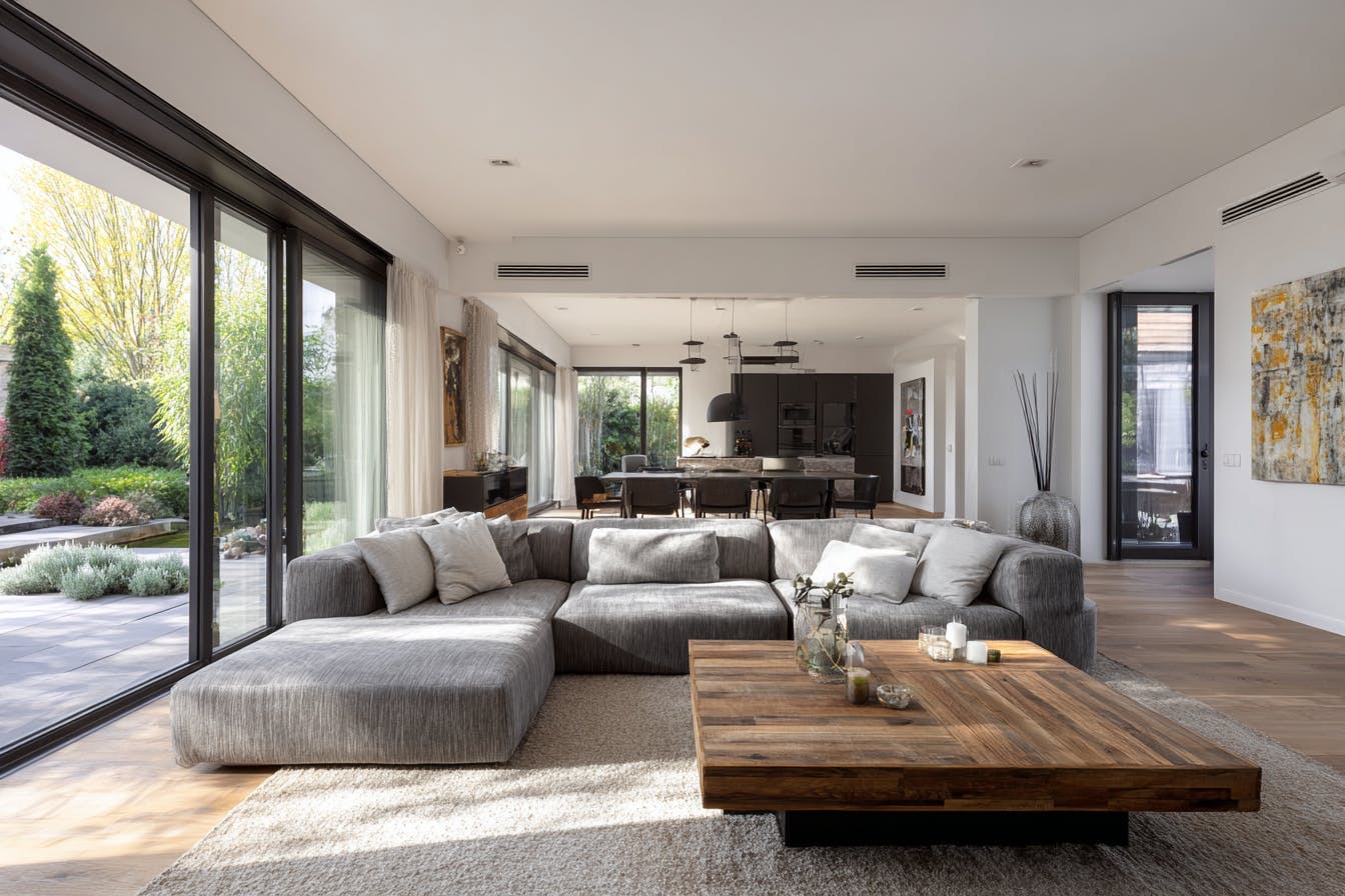 Salon moderne et ouvert